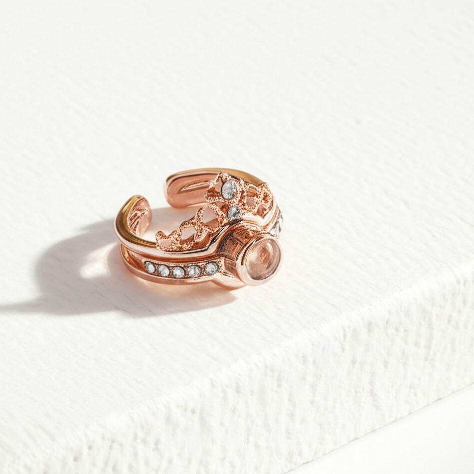 Diamond Embedded Rose Gold Ring