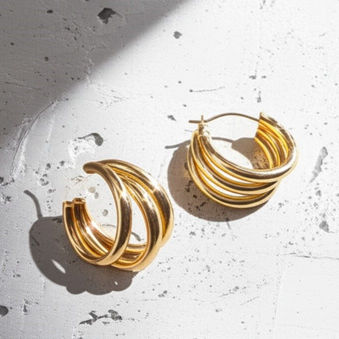 Chunky Gold Hoop Earrings